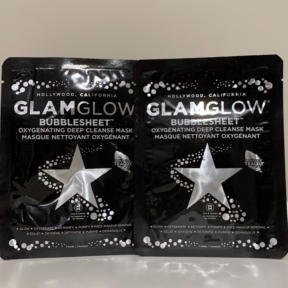 Glamglow BubbleSheet Oxygenating Deep Cleanse Masks x 2 NEW